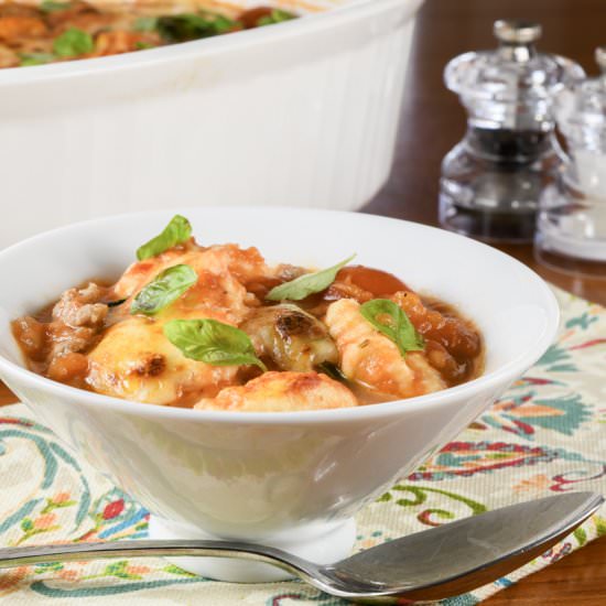 Baked Gnocchi with Italian Sausage - Recipe photo by For the Love of Cooking
