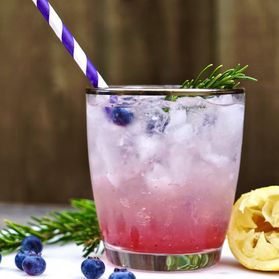 Blueberry-Rosemary Lemon Mocktail - Recipe photo by simmerandsauce