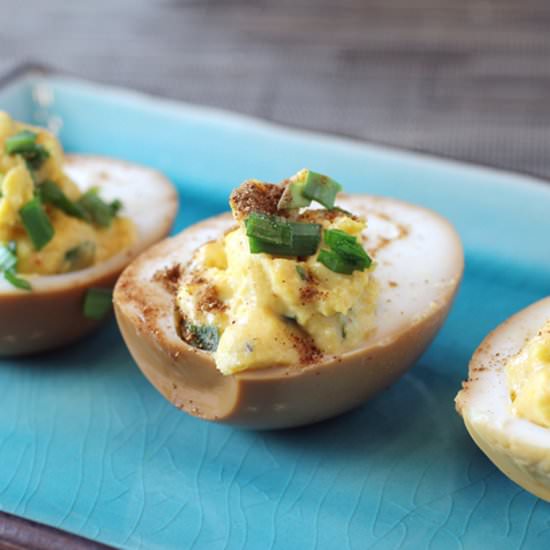 Soy Sauce Deviled Eggs - Recipe photo by Food Gal
