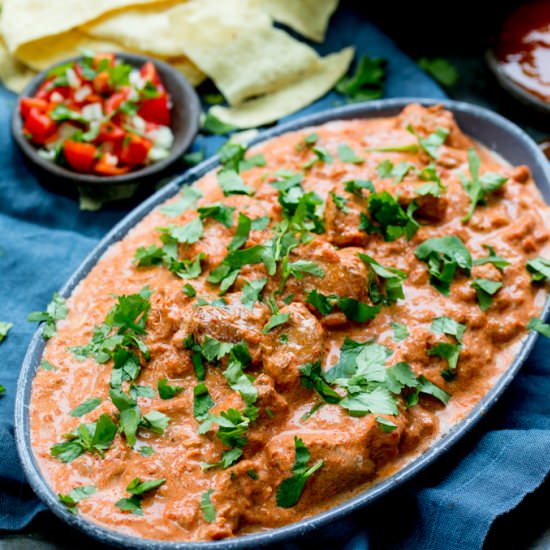 Crockpot butter chicken - Recipe photo by KitchenSanctuary