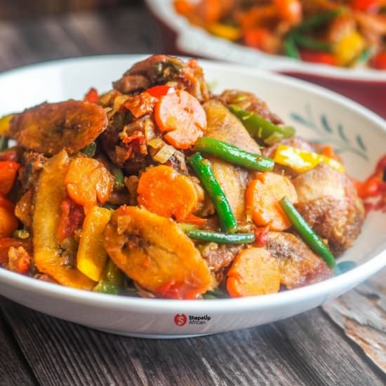 Poulet DG – Chicken & Plantain - Recipe photo by shapeupafrican