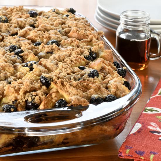Blueberry French Toast Casserole - Recipe photo by For the Love of Cooking