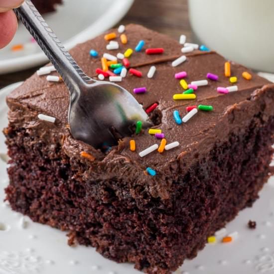 Chocolate Sheet Cake - Recipe photo by JustSoTasty