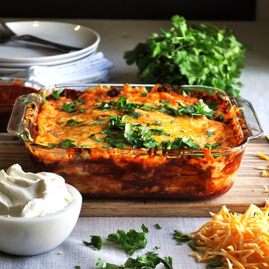 Chicken Enchilada Bake - Recipe photo by A Little and A Lot