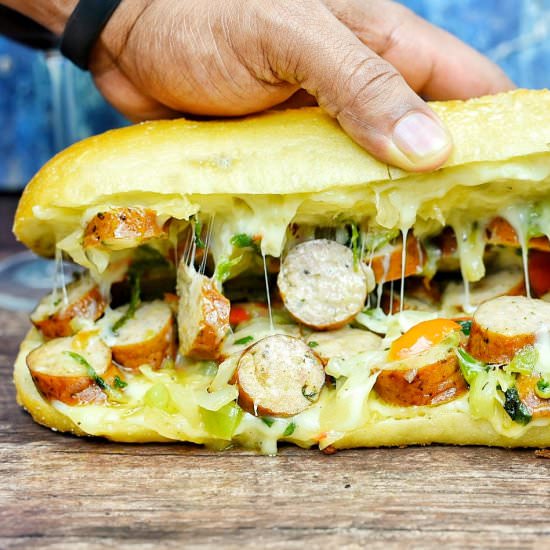 Cajun Chicken Sausage Po-Boy - Recipe photo by dudethatcookz