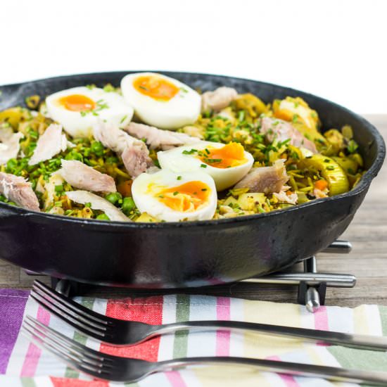 Skillet Smoked Mackerel Kedgeree - Recipe photo by Brian Jones