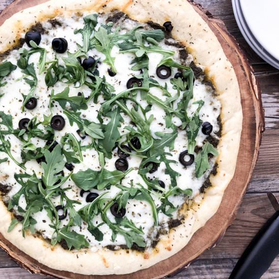 Pizza with Pesto Sauce - Recipe photo by cookingwithbliss