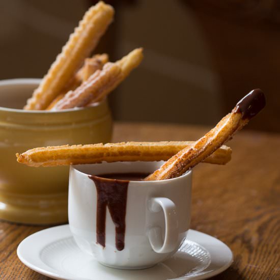 Churros with Chocolate Sauce - Recipe photo by Gday Souffle