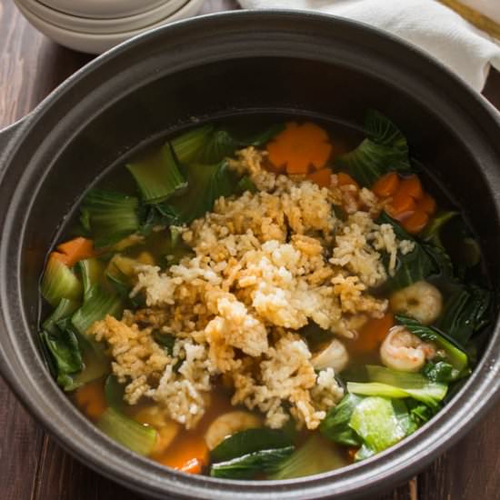 Sizzling Rice Soup - Recipe photo by wokandskillet