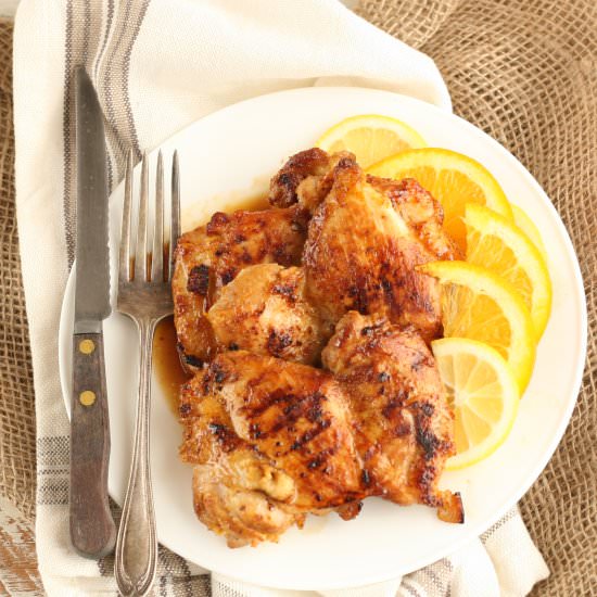 Citrus Marinated Chicken Thighs - Recipe photo by Carolina Farmhouse Kitchen