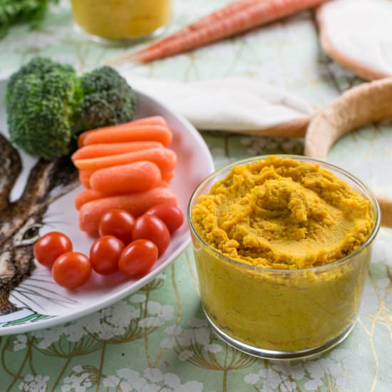 Curry Carrot Hummus - Recipe photo by GeeksWhoEat