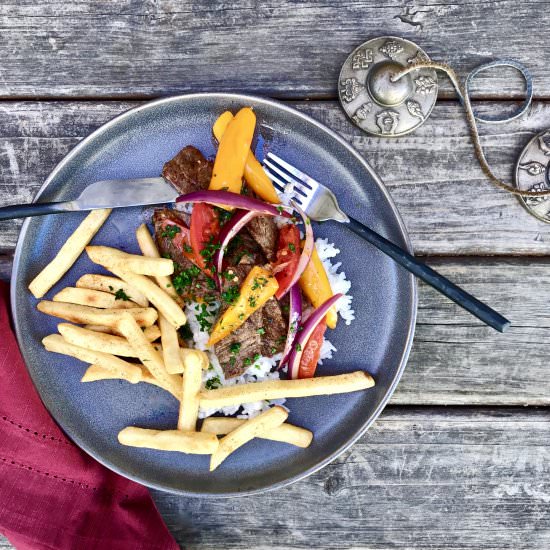 Peruvian Lomo Saltado - Recipe photo by simmerandsauce
