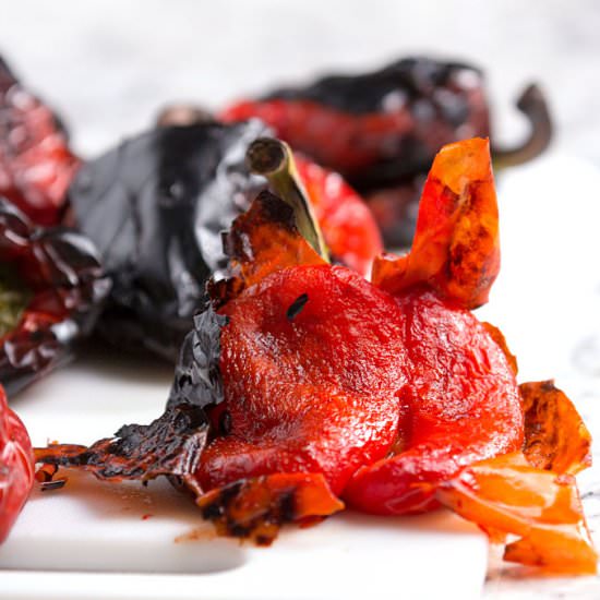 Roasted Red Peppers: Two Techniques - Recipe photo by panning the globe