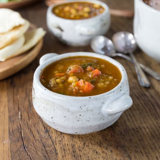 Moroccan Chickpea & Lentil Soup - Recipe photo by Ethnic Spoon