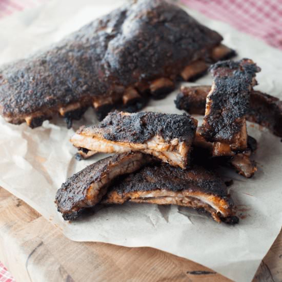 Keto Barbecue Dry Rub Ribs - Recipe photo by Peace Love and Low Carb