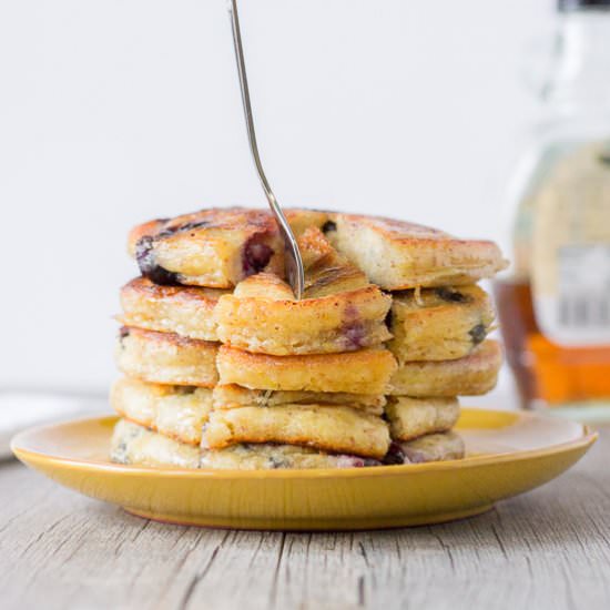 Gingery Lemon Blueberry Pancakes GF - Recipe photo by hotpankitchen