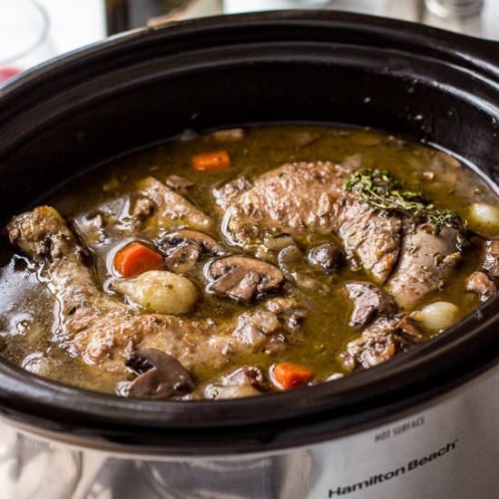 Slow Cooker Coq Au Vin - Recipe photo by thebeachhousekitchen