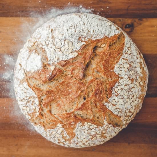 No-Knead Oatmeal Sandwich Bread - Recipe photo by eatwhatyousow