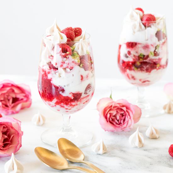 Raspberry Rose Eton Mess - Recipe photo by Healthfully Ever After