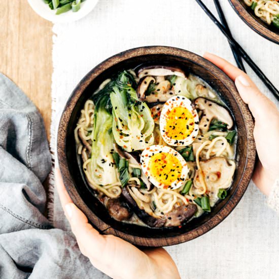 Weeknight Vegetarian Ramen Bowl - Recipe photo by foolproofliving.com