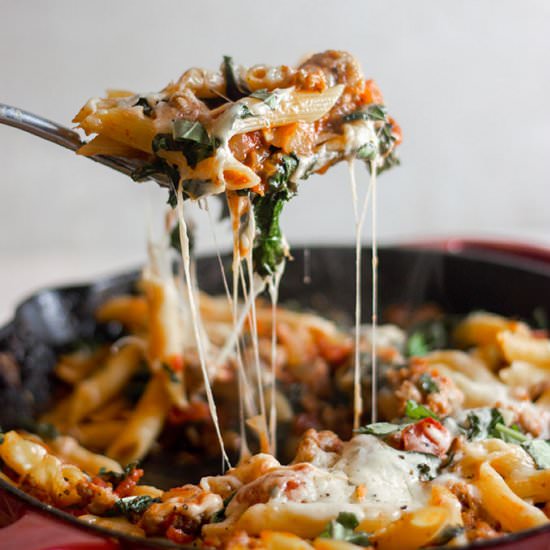 Italian Sausage and Kale Pasta Bake - Recipe photo by The Home Cooks Kitchen