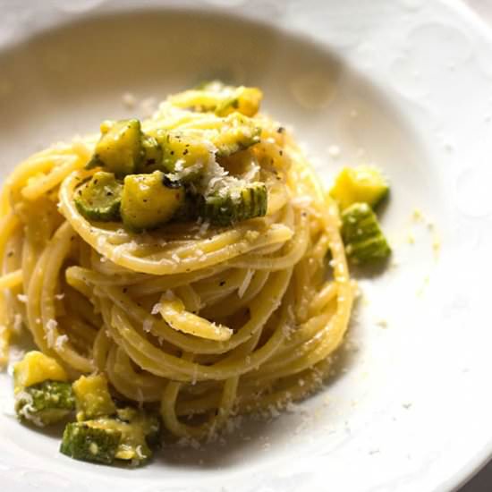 VEGETARIAN CARBONARA WITH ZUCCHINI - Recipe photo by sugarlovespices