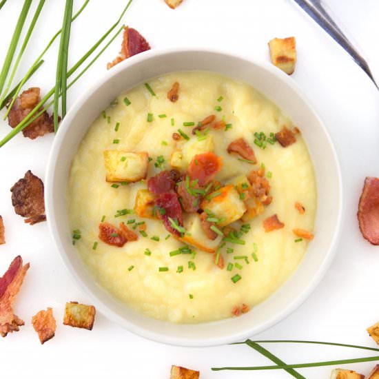 One Pot Loaded Baked Potato Soup - Recipe photo by Our Food Fix