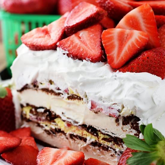 Strawberry Ice Cream Cake - Recipe photo by Soulfully Made