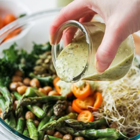 Detox Kale Salad w Kumquat Pesto - Recipe photo by Inspector Gorgeous