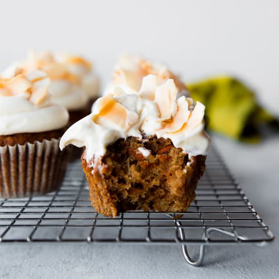 Coconut Carrot Cake Cupcakes - Recipe photo by sallysbakingaddiction