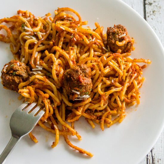 Spaghetti & Meatballs - Recipe photo by chocolatesandchai