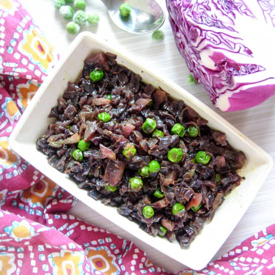 purple cabbage stir fry - Recipe photo by madhuriscuisine