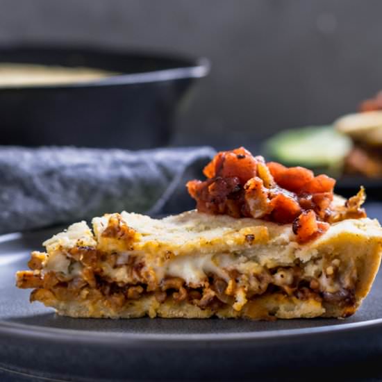 Chipotle Seitan & Cheese Tamale Pie - Recipe photo by thecuriouschickpea