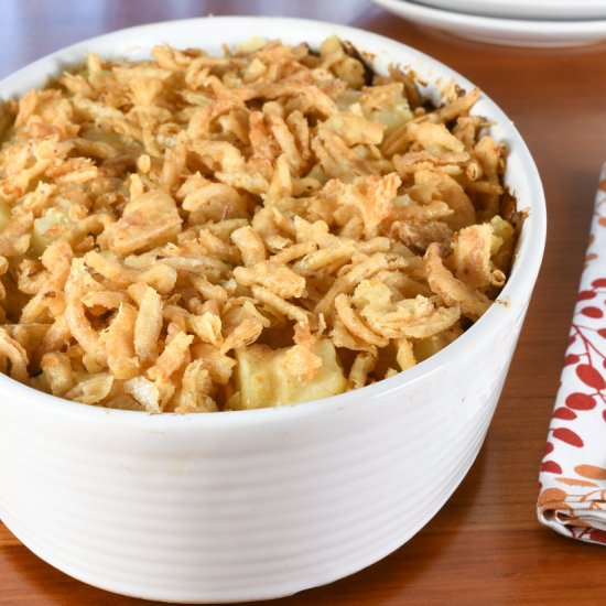 Cheesy Potato Casserole with Onions - Recipe photo by For the Love of Cooking
