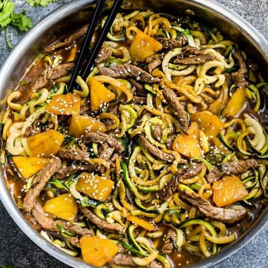 One Pot Teriyaki Beef Zoodles - Recipe photo by LifemadeSweeter
