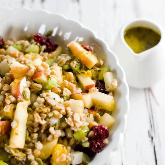 FARRO SALAD WITH FETA AND CITRUS - Recipe photo by Whole Food Bellies