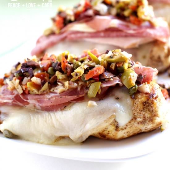 Muffuletta Chicken - Recipe photo by Peace Love and Low Carb