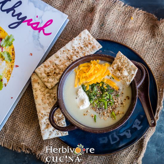 Baked Potato and Cauliflower Soup - Recipe photo by Herbivore Cucina