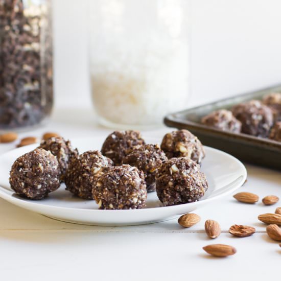 Almond, Coconut + Date Bites - Recipe photo by coffeeandcrumbs
