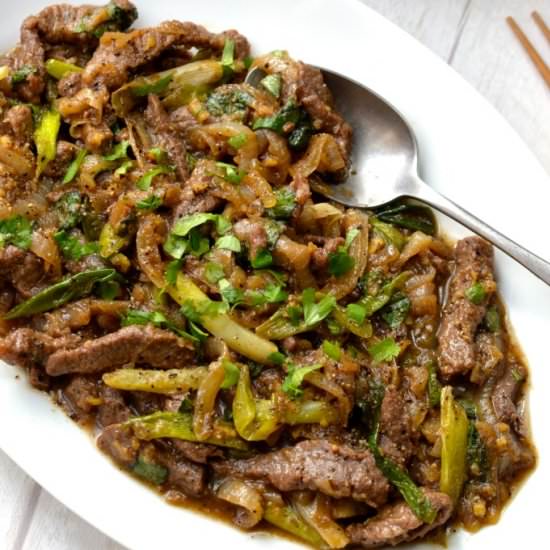 Black Pepper Beef with Onions - Recipe photo by Every Last Bite