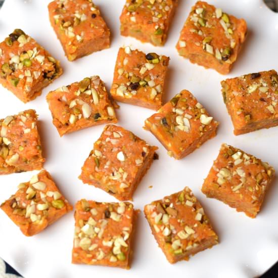Carrot Burfi /Fudge in Instant Pot - Recipe photo by Spice Cravings