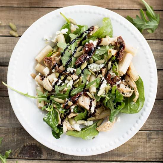 Balsamic Chicken Pasta Salad - Recipe photo by Kiwi and Carrot