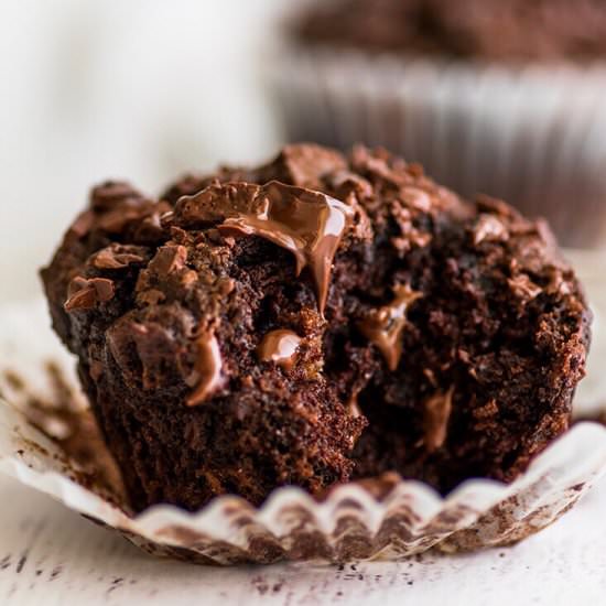 Small-batch Chocolate Banana Muffin - Recipe photo by BakingMischief