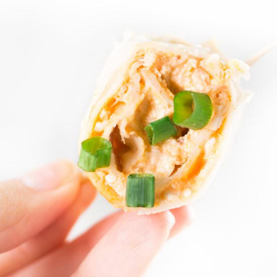 Healthy Buffalo Chicken Pinwheels - Recipe photo by veggiebalance