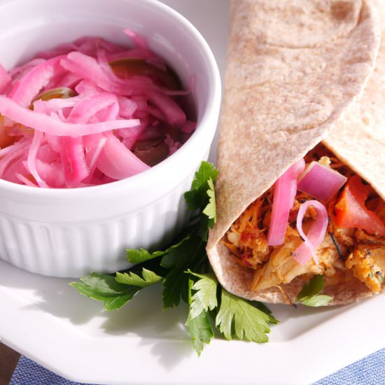 Pickled Red Onions with Jalapenos - Recipe photo by CookBetterThan