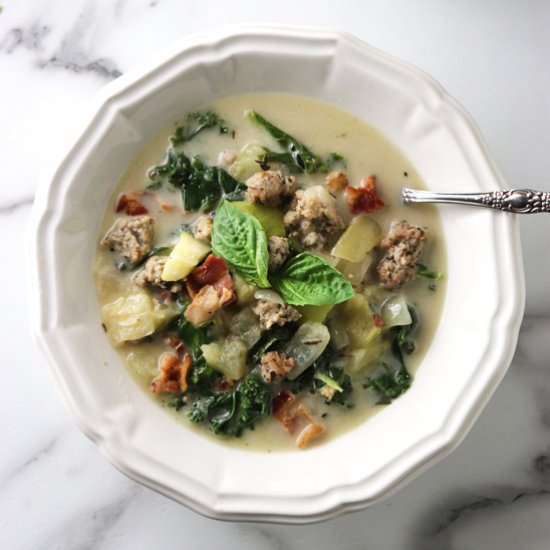 ZUCCHINI BASIL ZUPPA TOSCANA - Recipe photo by wholesome within