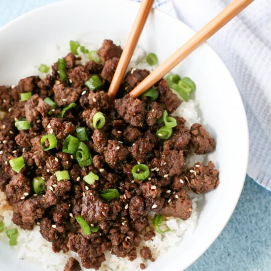 Korean Ground Beef - Recipe photo by pinch of parsley