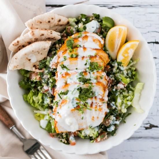 CHICKEN SHAWARMA SALAD - Recipe photo by Whole Food Bellies