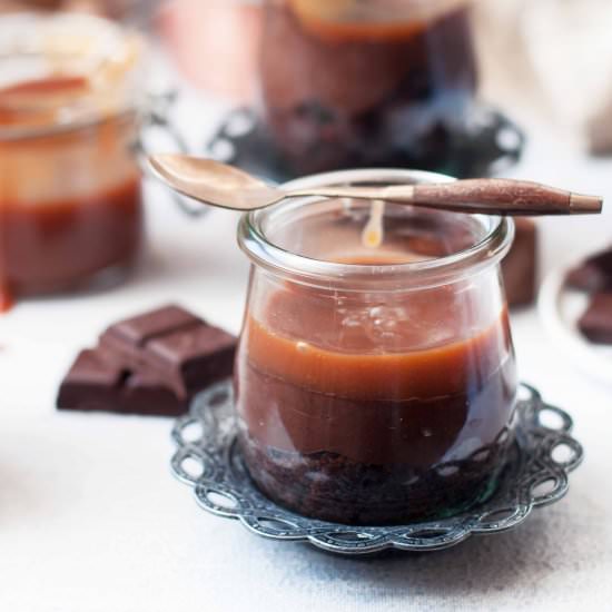 Dark Chocolate Caramel Pots - Recipe photo by foodcow