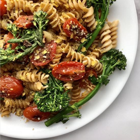 Charred Tomato Broccolini Pasta - Recipe photo by kbaked
